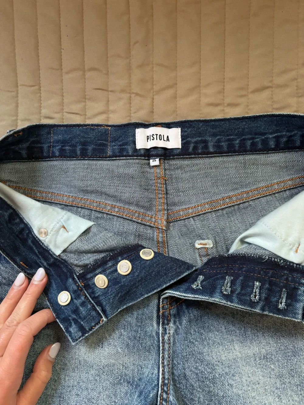 Pistola Denim Dark Wash Frayed Shorts